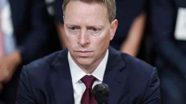 Former National Security Council member Matthew Pottinger testifies during a hearing by the House Select Committee. Picture: AFP