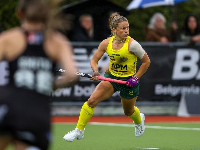 Rosie Malone of the Hockeyroos. Blacksticks Women v Austraila, Oceania Hockey, Olympic Qualifying match, Northland Hockey, Whangarei, Thursday 10 August 2023. Photo: Simon Watts/www.bwmedia.co.nz @bwmedianz