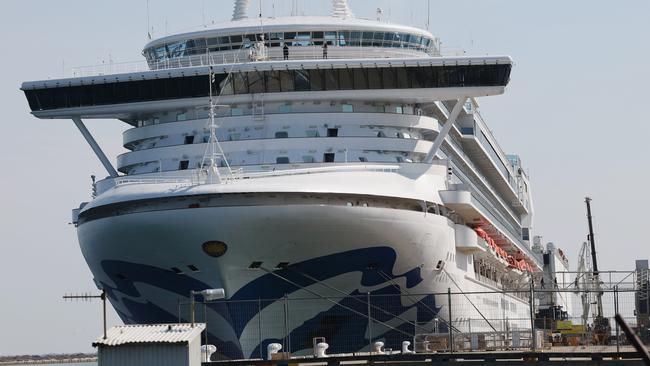 Passengers from The Grand Princess cruise ship disembark at Outer Harbour in Adelaide on Monday. NCA NewsWire / David Mariuz