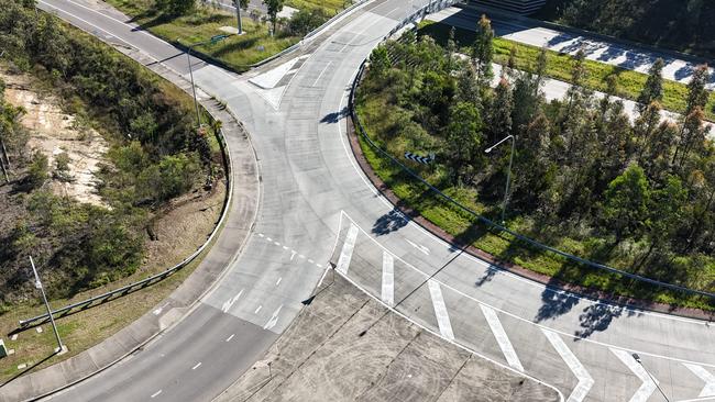 The elliptical interchange where the fatal crash occurred. Picture: Richard Dobson