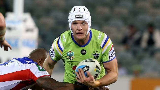 Raiders Jarrod Croker. Canberra Raiders vs Newcastle Knights at GIO Stadium in Canberra. pic by Kym Smith