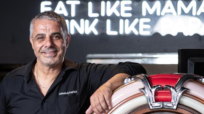 John Chammas, owner of Mama and Papas restaurant in Parramatta, said he has never seen a tram full. Picture: Julian Andrews