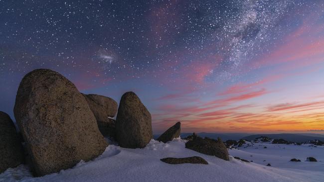 The sun sets over Kosciuszko National Park. Picture: Destination NSW