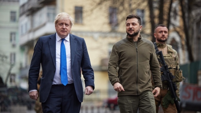 President Volodymyr Zelenskyy believes Boris Johnson will always "be with Ukraine". Picture: Getty Images