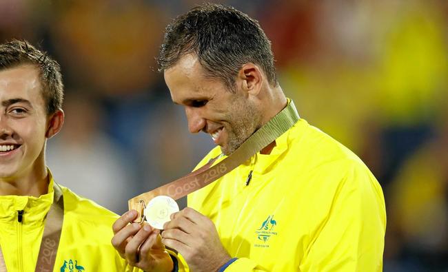 Mark Knowles celebrates after winning the Mens Hockey gold medal match against New Zealand at the Gold Coast 2018 Commonwealth Games on April 14, 2018. (Photo by Michael Willson). Picture: Michael Willson