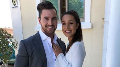 Kayla Itsines with her long-term boyfriend Tobi Pearce. Picture: Instagram