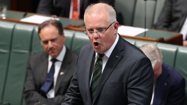 PM Scott Morrison during Question Time Picture Kym Smith