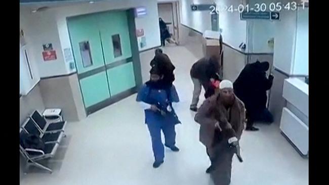 CCTV footage of the Israeli troops in Jenin’s Ibn Sina hospital. Picture: AFP