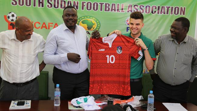 South Sudan FA with Luke Westcott unveil its new kit.