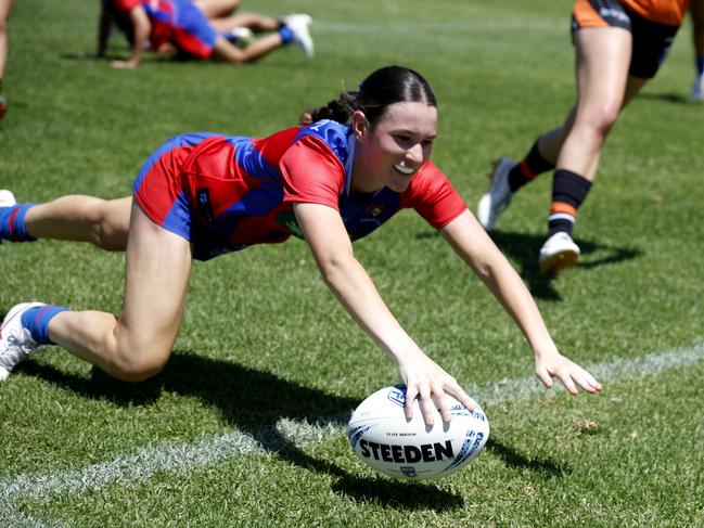 Makenzi Nelson touches down. Picture: Michael Gorton