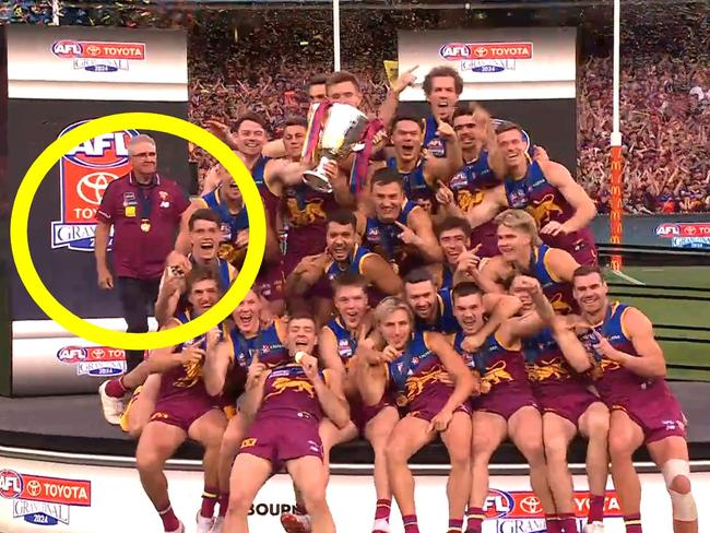 Chris Fagan was a proud papa bear. Photo Fox Footy.