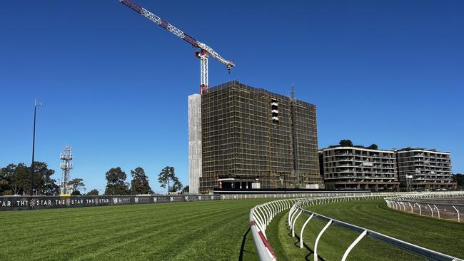Construction of a new apartment building has stopped racing at Eagle Farm. Picture: News Corp Australia