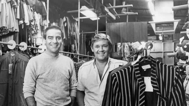 George and Harry in their fashion studio. Picture: Nowell Grant