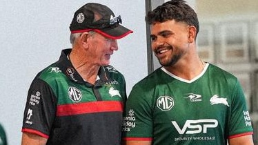 South Sydney coach Wayne Bennett and Latrell Mitchell. Pic: Instagram