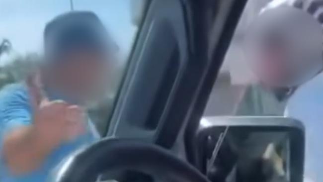 Video of motorcyclist spitting on woman in Sunshine Coast road rage incident. Picture - Instagram.