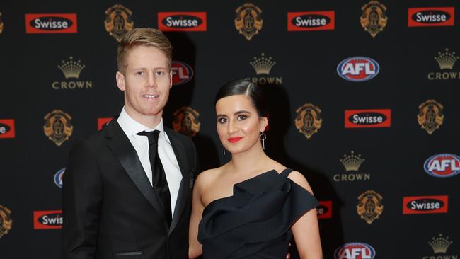 Lachie Hunter and Maddison Sullivan- Thorpe at the 2016 Brownlow Pic: Michael Klein