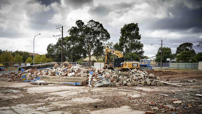 All that was left on the site on Sunday. Picture: AAP / Mike Burton