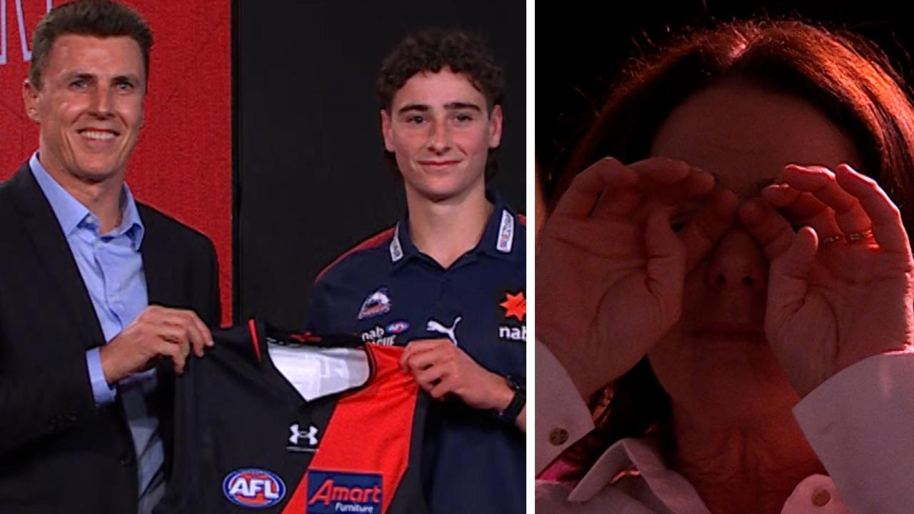 Elijah Tsatas' mum was left in tears after he was taken with pick five of the 2022 AFL Draft.