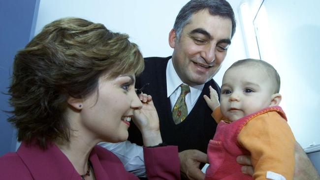 An early photo of Rosanna Natoli juggling her media career and motherhood. Joe used to collect daughter Ruby before she went on air. Photo: Nicholas Falconer / Sunshine Coast Daily