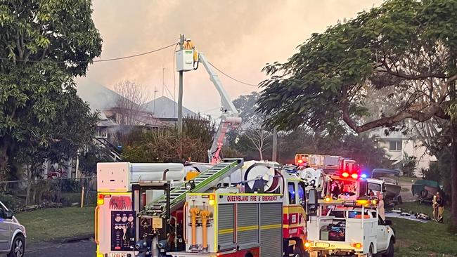 Fire crews at the scene of a blaze in Maryborough.