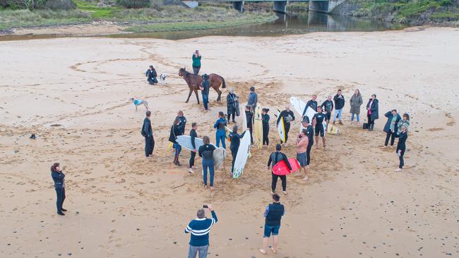 Friends and family gather to pay tribute to Simon.