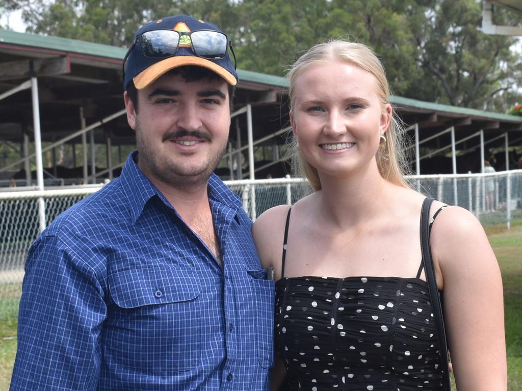 Will Arthurs and Lauren Newby at the Yeppoon Turf Club's Derby Day races at Keppel Park Racecourse on November 2, 2024.