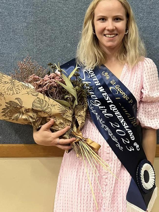 Teacher Rebekah Miller South West Queensland Sub Chamber and St George Show Society Showgirl.