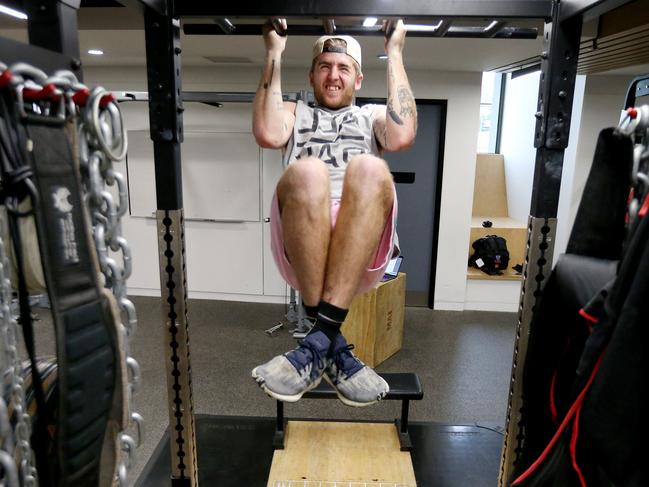 Sam Murray, who has served an 18-month drug ban, trains in the hope to get redrafted and continue his AFL career. Pic: Michael Klein