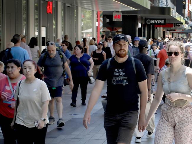 Christmas shopping in Rundle Mall. 23 December 2023. Picture Dean Martin