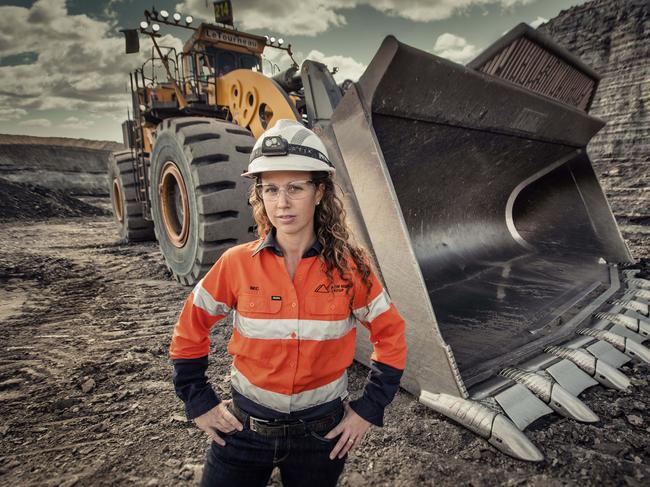 Miner Bec Murphy at the New Acland coal mine in Queensland. Picture: Glenn Hunt