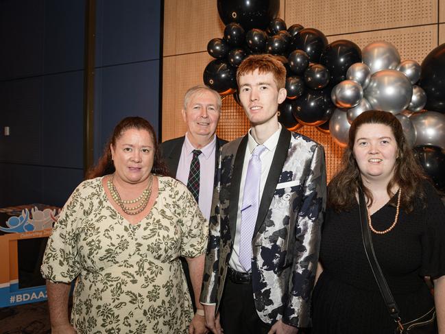 The Duncan family of (from left) Shirley, Bruce, Lachlan and Mary-Rose Duncan at the Business disAbility Awards of Australia at Edmund Rice Cultural Centre, Saturday, May 17, 2025. Picture: Kevin Farmer