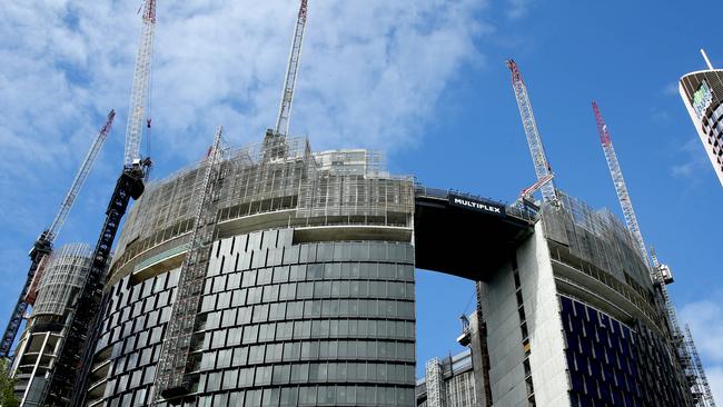 Star Entertainment’s Queen’s Wharf casino under construction in Brisbane. Picture: David Clark