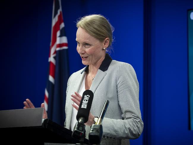 Premier Peter Gutwein and Health Minister Sarah Courtney address media on the latest updates concerning Coronavirus. Picture: LUKE BOWDEN