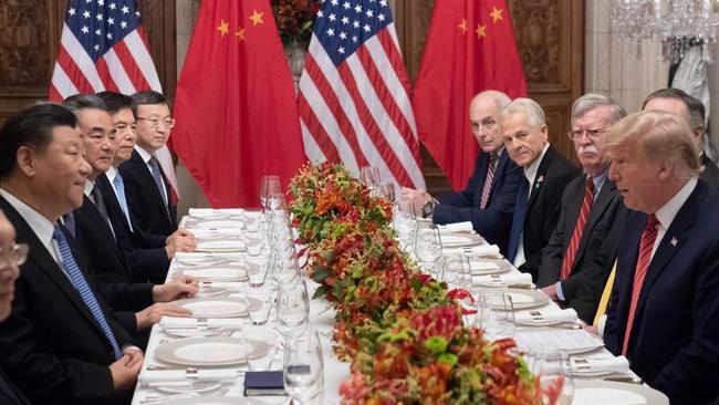 Donald Trump and Xi Jinping meet for dinner in Buenos Aires. Pic: AFP