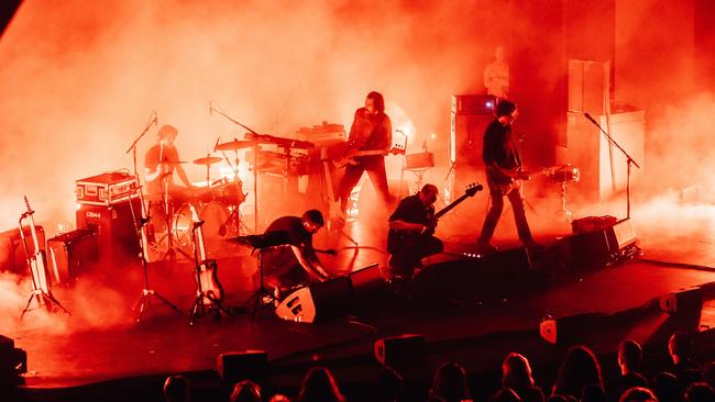 Explosions In The Sky appearing at the Opera House on the opening night of Vivid. Picture: Jordan Munns