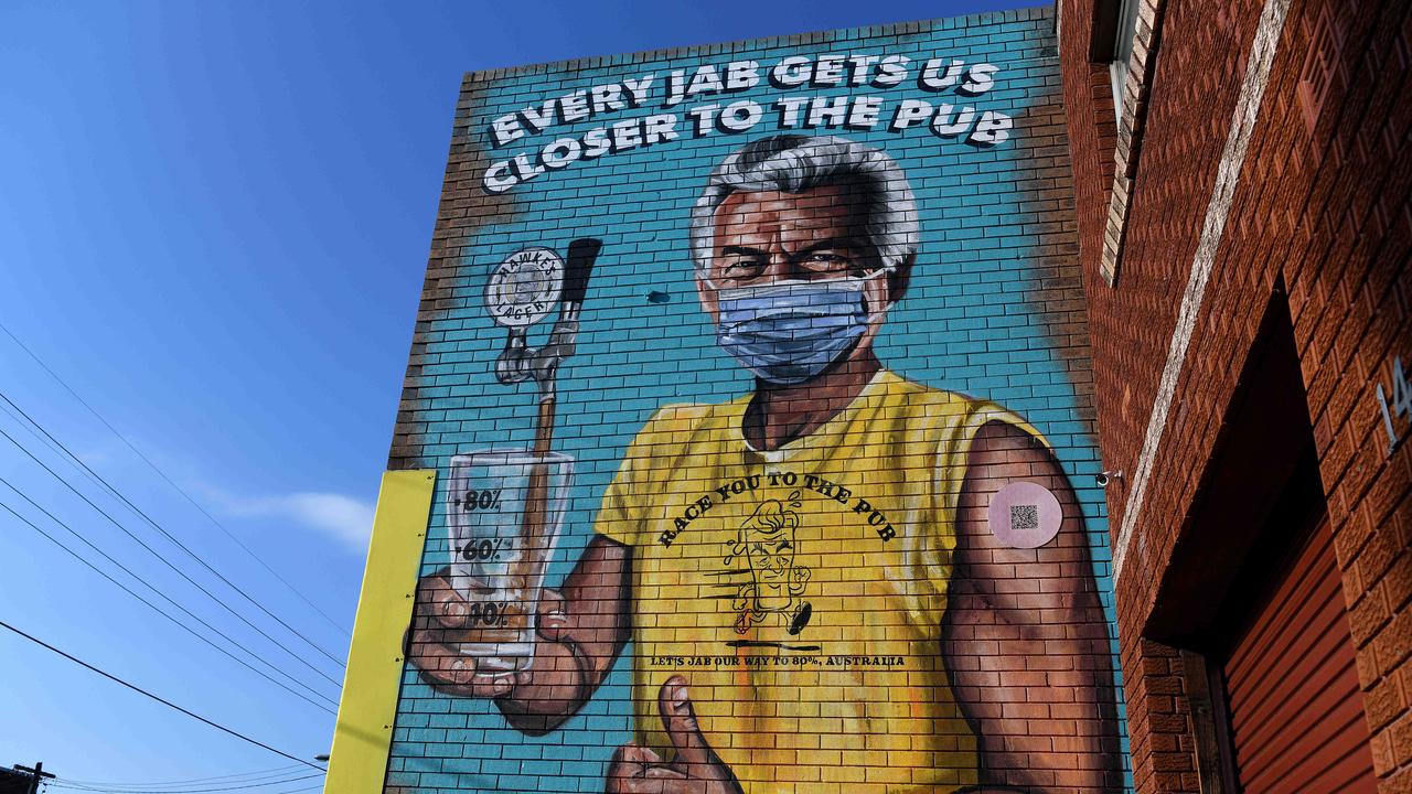 A mural of former Prime Minister Bob Hawke has been painted by artist Scottie Marsh at the Hawke's Brewing Co brewery in Marrickville, Sydney. Picture: NCA NewsWire/Bianca De Marchi