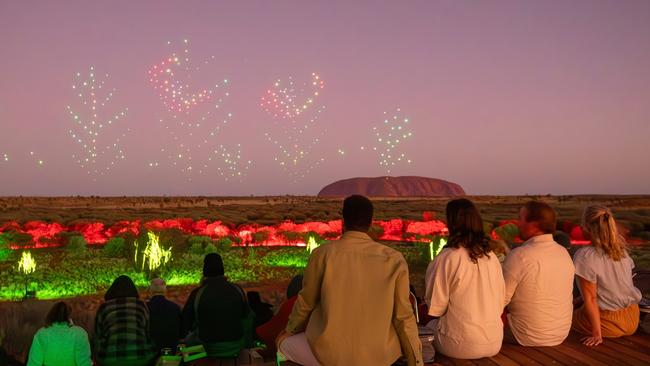 Fireworks over Uluru. Picture: Tourism Australia