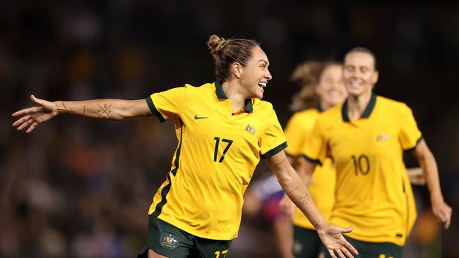Kyah Simon is yet to regain full fitness after her ACL injury. (Photo by Cameron Spencer/Getty Images)