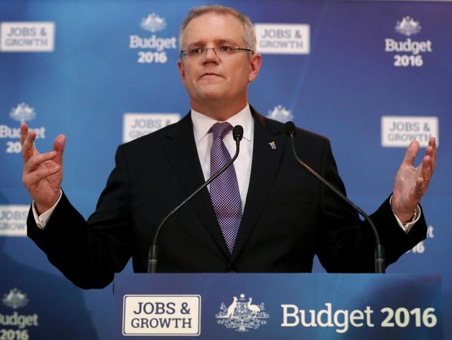 Treasurer Scott Morrison lays out his 10-year plan for the economy. Picture: Ray Strange