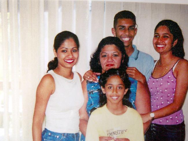 Shirley Singh with her children (L-R) Sonia Pathik and murdered children Sidhi, Kunal and Neelma.