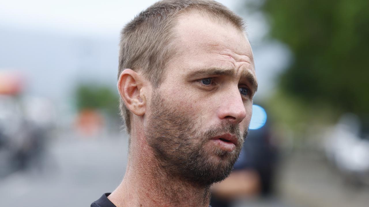 Josh Howard was evacuated from his home at Holloways Beach after in a boat flood water from ex Tropical Cyclone Jasper. Picture: Brendan Radk