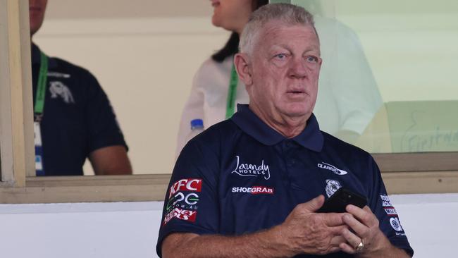 Phil Gould had a bit to say about Newcastle players taking a holiday in the bye week, but Bulldogs stars have gone interstate during their week off. Picture: Damian Shaw.