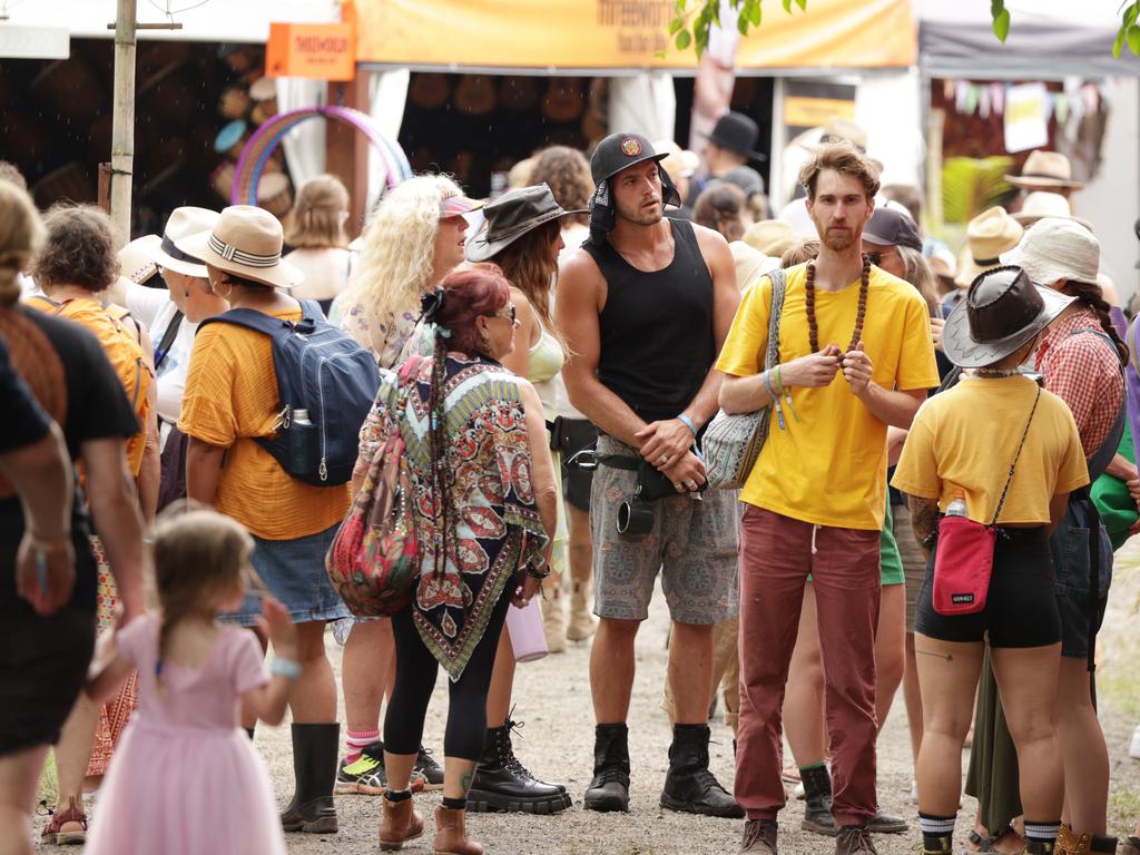 Colourful crowds on day one of the Woodford Folk Festival. Picture: Lachie Millard