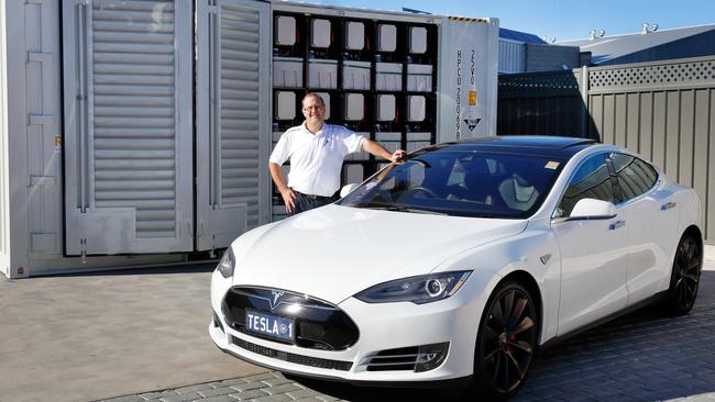 Redflow chairman Simon Hackett outside his Base64 office in Adelaide.