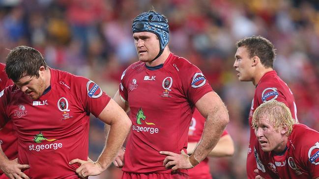 BRISBANE, AUSTRALIA - MAY 17: James Horwill and the Reds looks on during the round 14 Super Rugby match between the Reds and the Rebels at Suncorp Stadium on May 17, 2014 in Brisbane, Australia. (Photo by Chris Hyde/Getty Images)