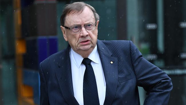 Harold Mitchell leaves the Federal Court in Melbourne. Picture: AAP