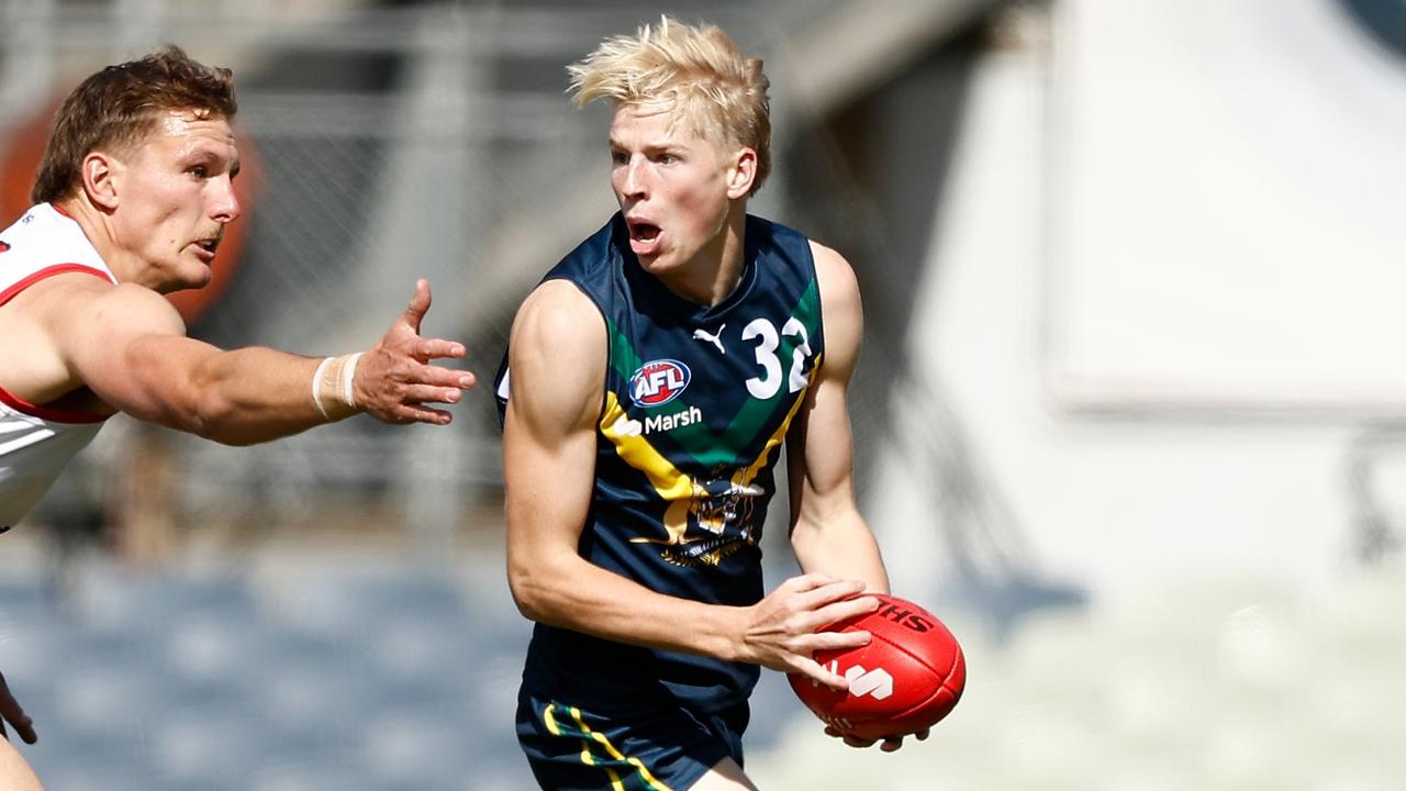 Tobie Travaglia is a Saint. (Photo by Michael Willson/AFL Photos via Getty Images)