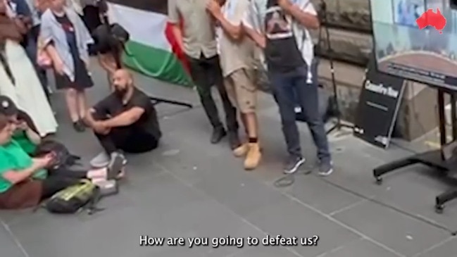 Martyrdom in the name of the Palestinian cause was openly celebrated outside Melbourne's town hall