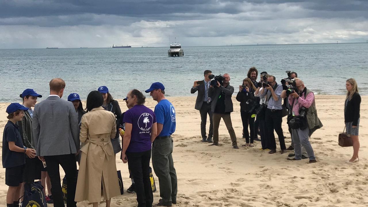 Just me, Meghan, Harry and a few very close friends. And photographers. And a police boat. Picture: Bronte Coy, news.com.au