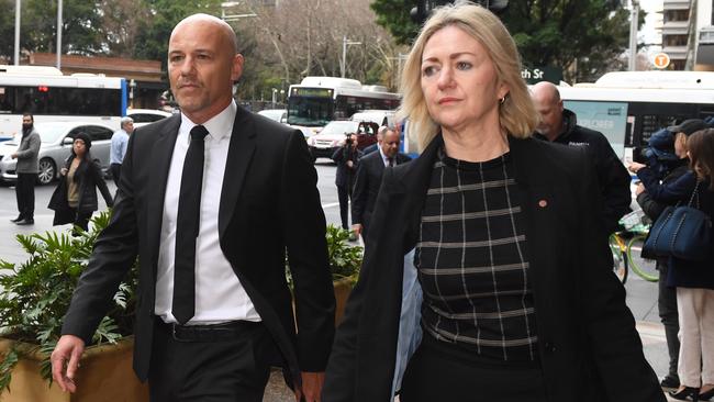 Former NSW Detective Gary Jubelin arrives at court with his lawyer, Margaret Cunneen. Picture: AAP